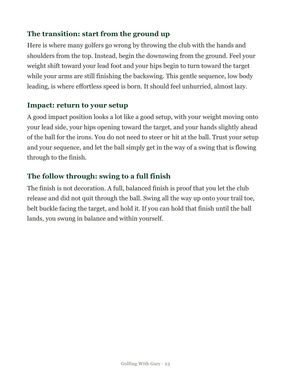 The Effortless Swing chapter page